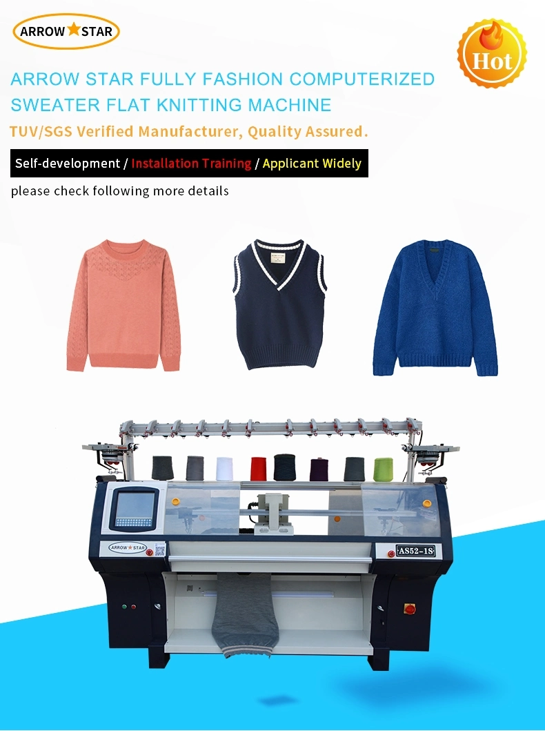 Africa Market Hot Sale Single System Computerized Jacquard Flat Sweater Making Machine Jersey Knitting Machine