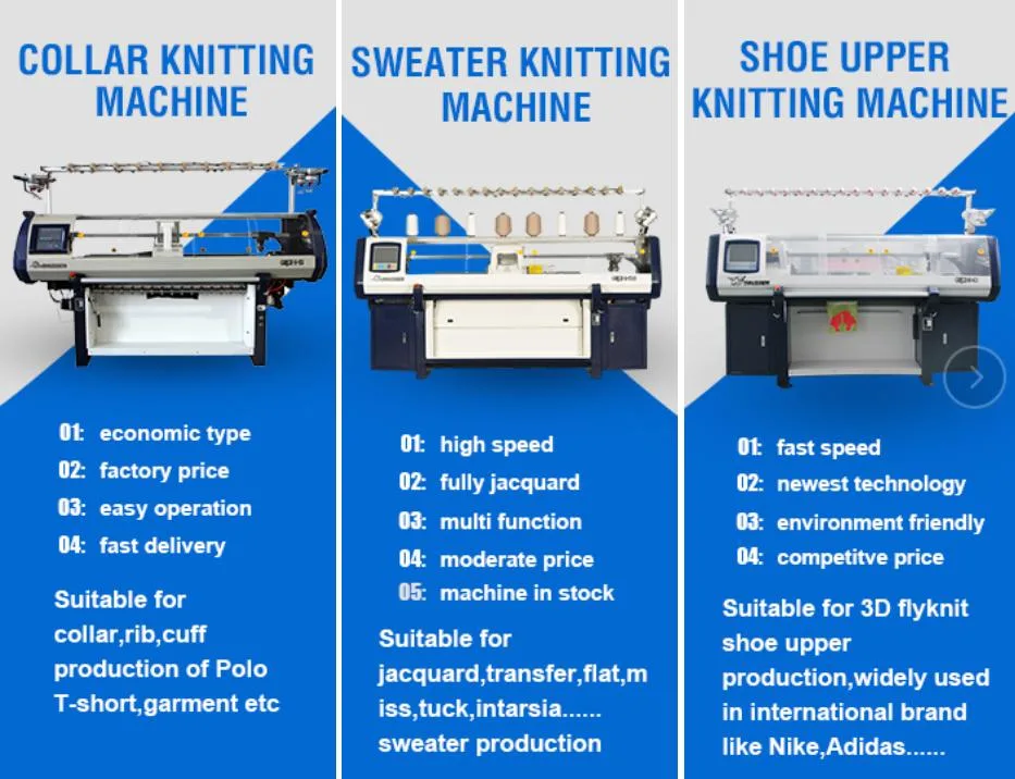 High Speed Computerized Knitting Machine with Jacquard for Socks Hat and Scarf Sweater Collar School Uniform Jersey Cuff Fly Shoe Upper Cardigan